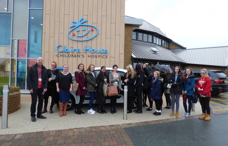 Image of Health & Social Care students visit Claire House  
