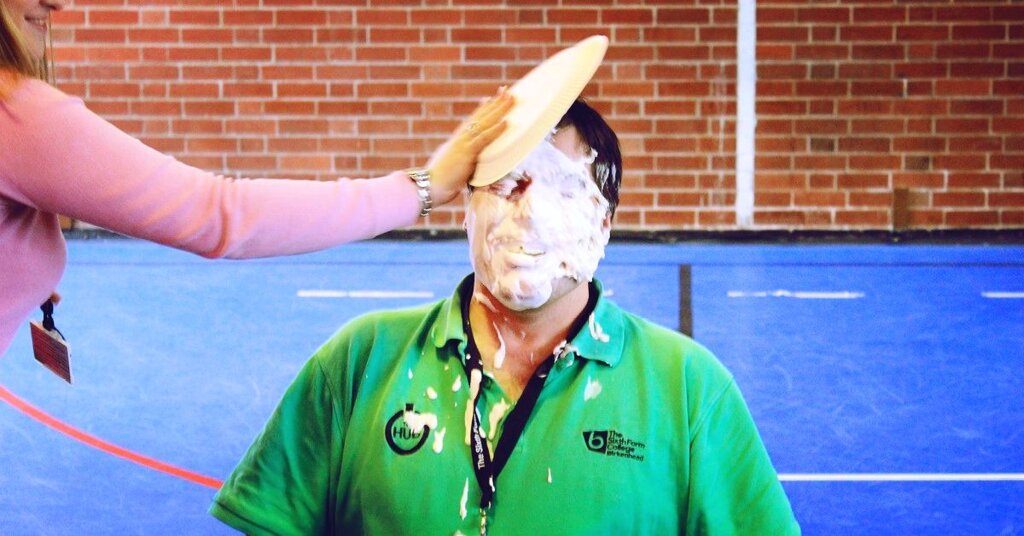 Image of Students pie staff for Children in Need
